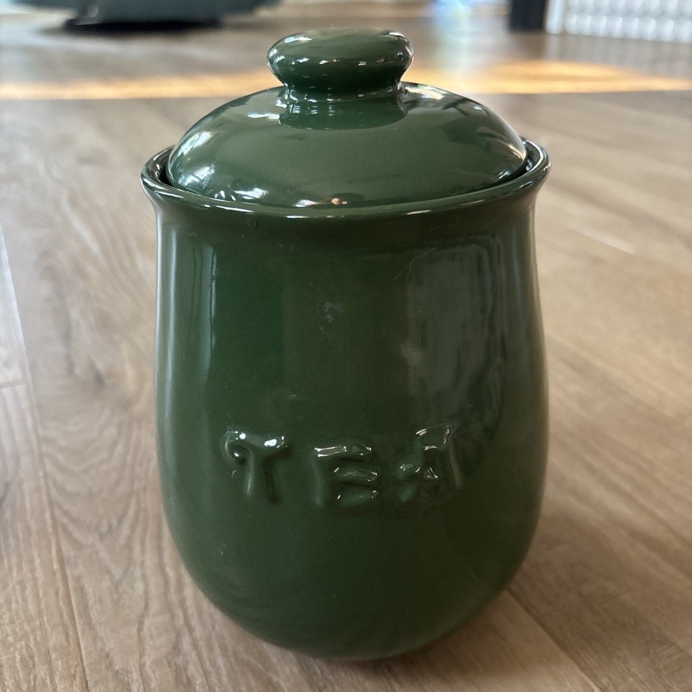 Hall China Rich Green Tea Jar Vintage Retro Cottage Core Kitchen